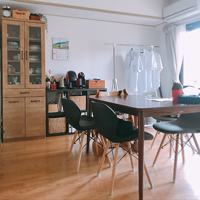 狭いダイニング/賃貸マンション/賃貸でも楽しく♪/ダイニング/部屋干し...などのインテリア実例 - 2019-06-20 09:19:09