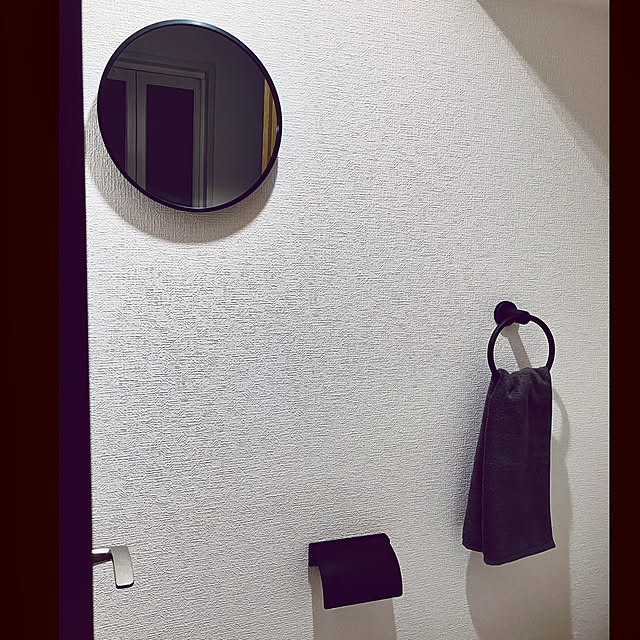 バス/トイレ/トイレのインテリア/ブラックインテリア/タオルハンガー/トイレットペーパーホルダー...などのインテリア実例 - 2024-08-26 05:54:35