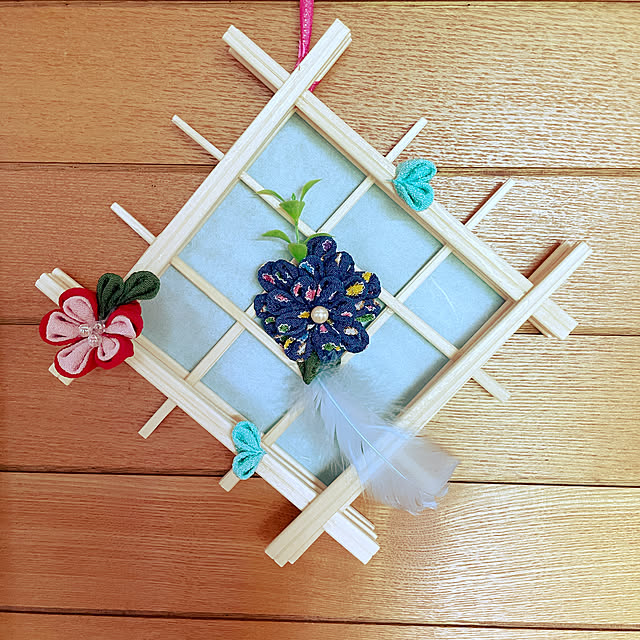 ありがとう♡/頂き物です♪/ちりめん細工/壁掛けインテリア/ハンドメイド...などのインテリア実例 - 2021-07-03 11:31:35