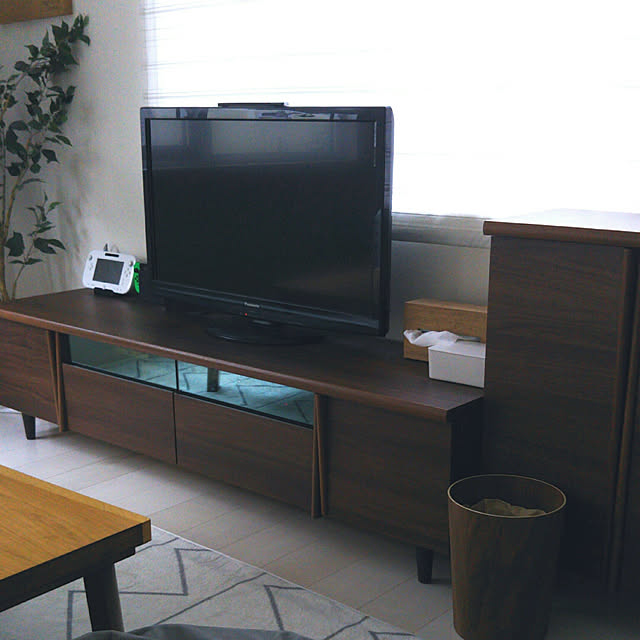 リビング/ブラウンインテリア/ウォールナット家具/緑のある暮らし/テレビボード...などのインテリア実例 - 2019-07-20 07:52:14