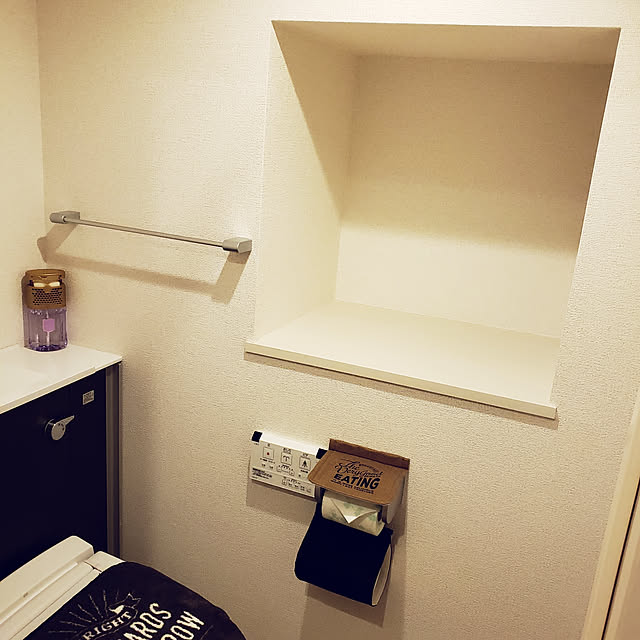 バス/トイレ/男前インテリア/ヴィンテージ/便座カバー/トイレマット...などのインテリア実例 - 2018-12-02 18:32:51