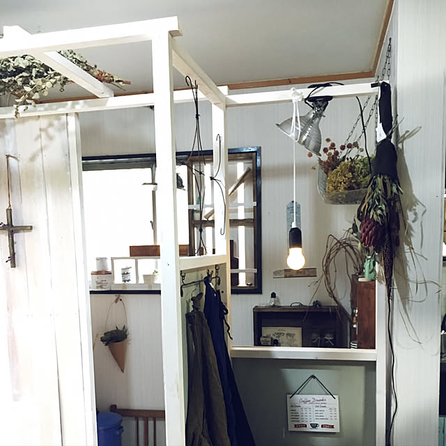 部屋全体/自己流インテリア/畳一畳くらいのスペース/間仕切りDIY/SMD電球ペンダントライト...などのインテリア実例 - 2017-11-08 15:03:37