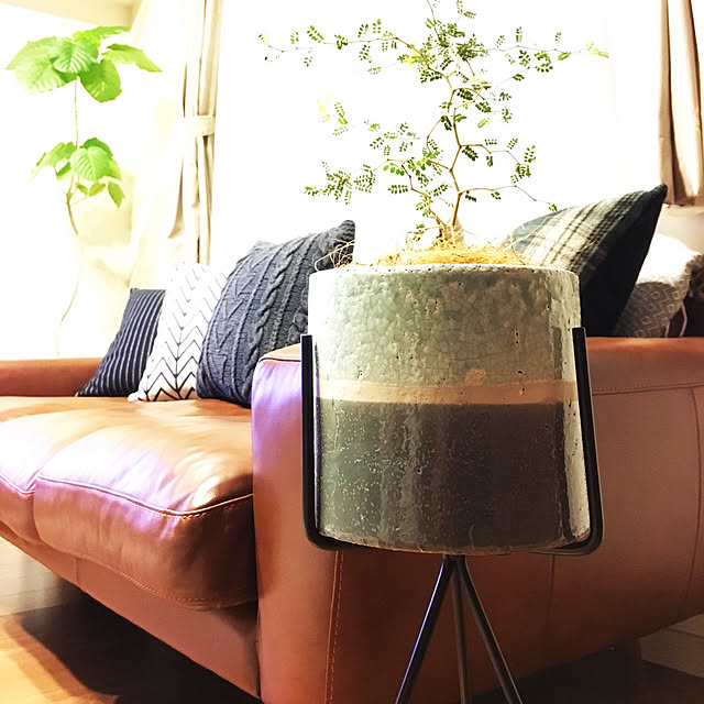 Makikoの-クッションカバー 北欧デザイン 45×45cmリネン 天然の麻で出来たハンドメイド ネイビーウェーブ プレゼント ギフト 新生活 新居 引越し祝い 新築 子供 家 おうち おしゃれの家具・インテリア写真