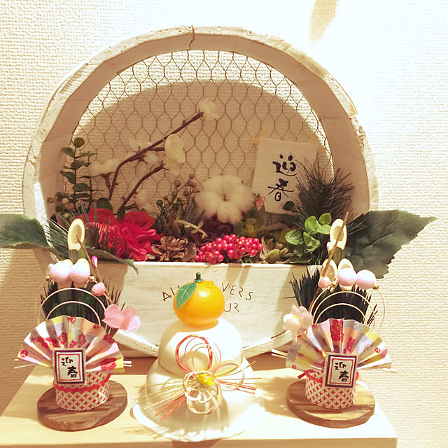 玄関/入り口/お正月/ハンドメイド/手作り/カフェ風...などのインテリア実例 - 2018-01-15 23:28:34