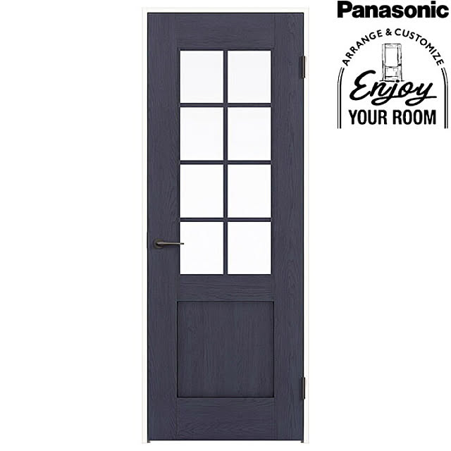 チェッカー熱処理ガラス/ネイビーオーク/建具/Panasonic/リビングのインテリア実例 - 2019-10-14 06:07:27