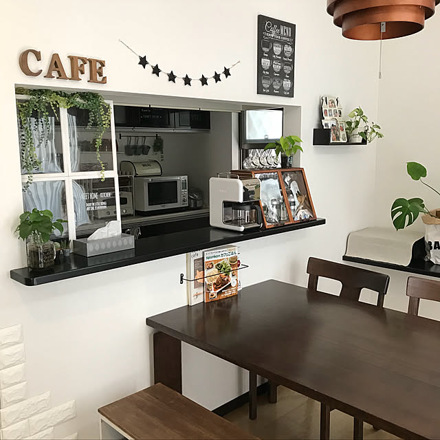 部屋全体/キッチンカウンター/デロンギコーヒーメーカー/DIY/カフェ風...などのインテリア実例 - 2018-05-17 12:36:33