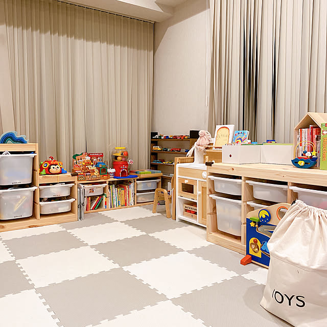 ジョイントマット/バーチカルブラインド/あかちゃんのいる部屋/IKEA/棚のインテリア実例 - 2022-05-21 01:01:52