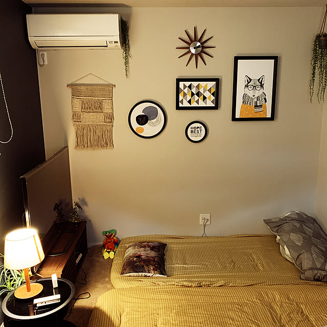 わが家の明かり/ニトリ/フェイクグリーン/IKEA/ベッド周りのインテリア実例 - 2022-12-11 14:28:13