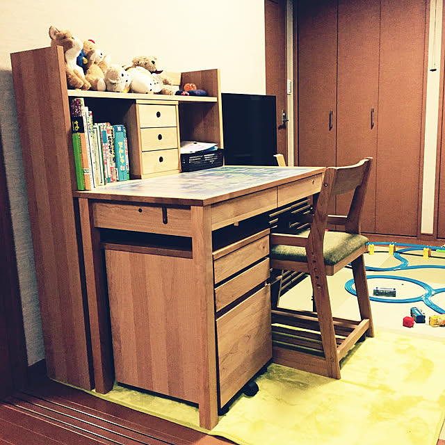 部屋全体/ラグ/おもちゃ部屋/学習机/和室...などのインテリア実例 - 2017-07-23 23:24:18