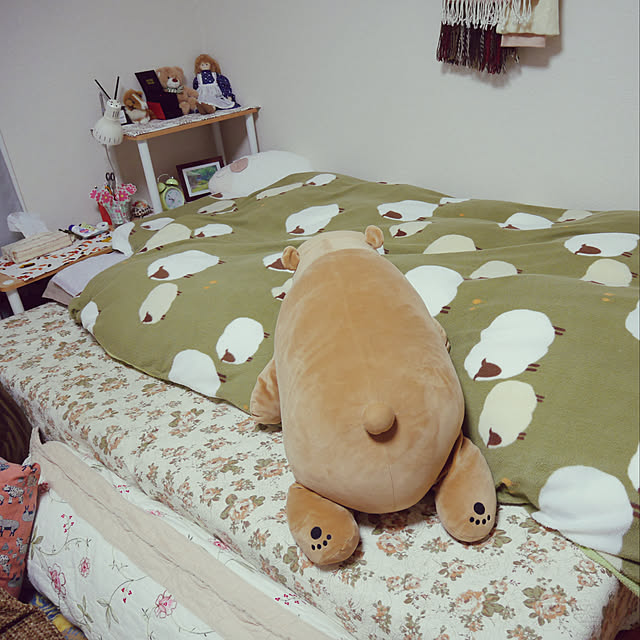 くま/ひつじ/脚付きマットレスベッド/ダブルベッド/楽天room...などのインテリア実例 - 2021-02-20 22:42:19