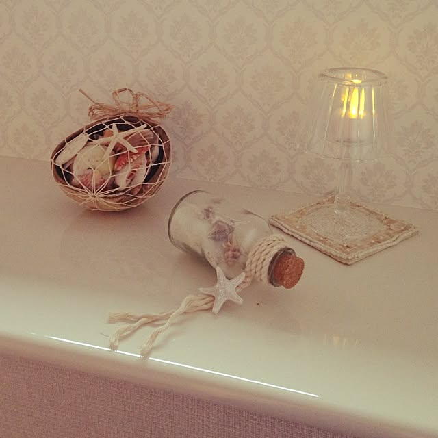 バス/トイレ/seamoon/トイレカウンター/壁紙/シェル...などのインテリア実例 - 2015-04-28 17:11:26