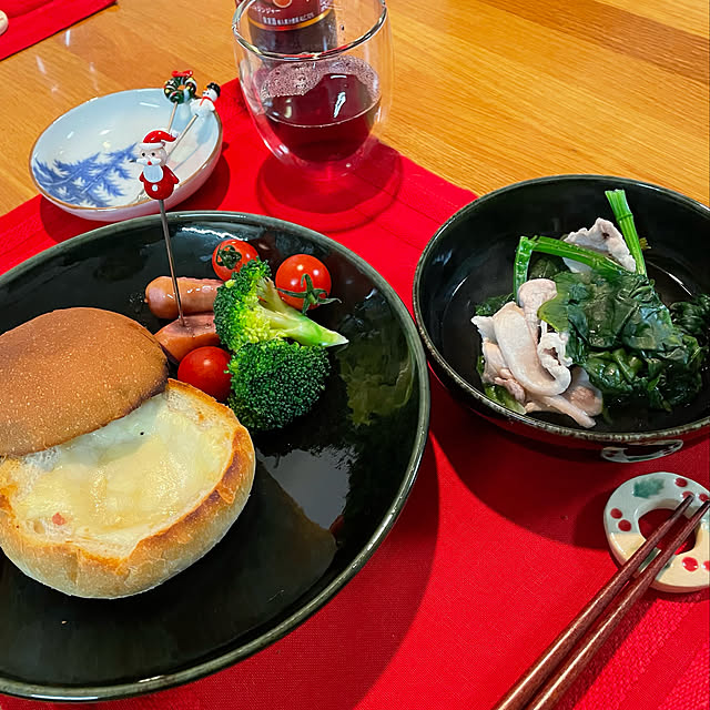 何となくクリスマス/ホットワイン/nobiko飯/夜ごはん/チーズフォンデュ風パン...などのインテリア実例 - 2021-12-17 20:14:00