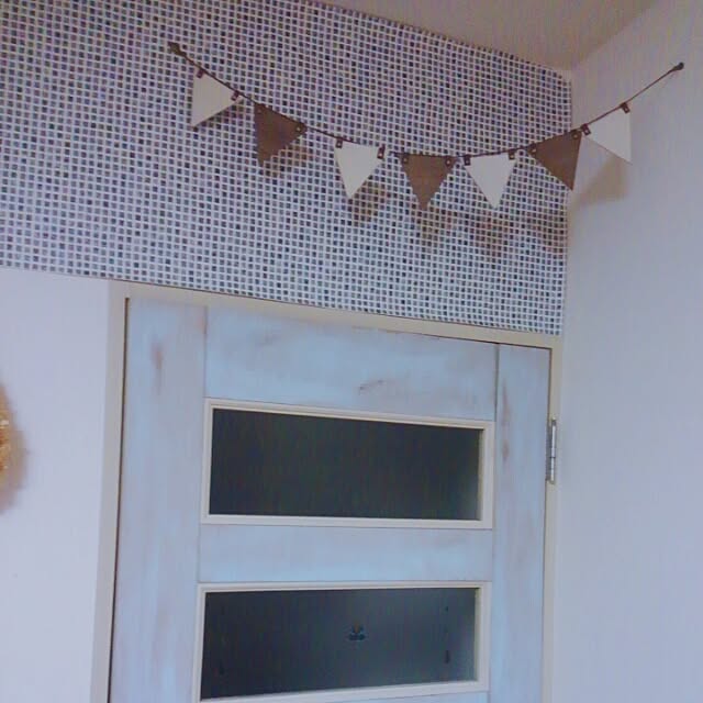 壁/天井/壁紙屋本舗/ドアリメイクDIY/タイル壁紙/ガーランド...などのインテリア実例 - 2015-04-12 00:35:59