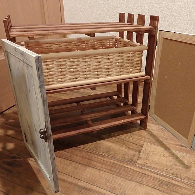 棚/賃貸でも楽しく♪/すのこ棚/すのこ/無印良品...などのインテリア実例 - 2017-03-16 00:06:34