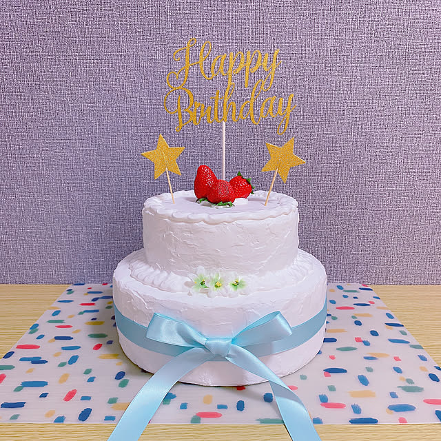 ケーキトッパー/こどものいる暮らし/ハンドメイド/セリア/ダイソー...などのインテリア実例 - 2021-08-17 21:21:39
