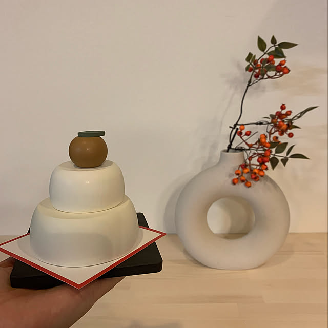 kokoni 鏡餅 ケーキセット（100均 木製鏡餅の商品を使った