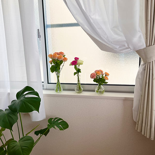 バラ/ガラスの花瓶/フラワーベース/一輪挿し/建売住宅...などのインテリア実例 - 2023-07-09 08:52:28