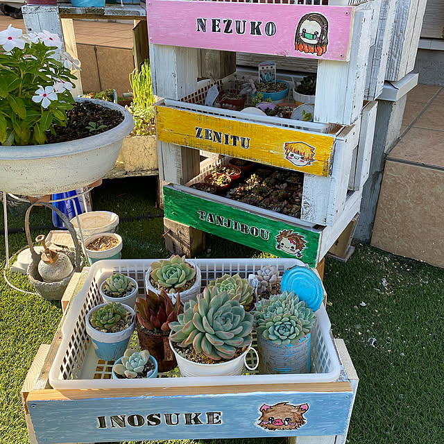 DIY/鬼滅の刃/木工雑貨/パレット/多肉植物...などのインテリア実例 - 2021-10-15 07:07:32