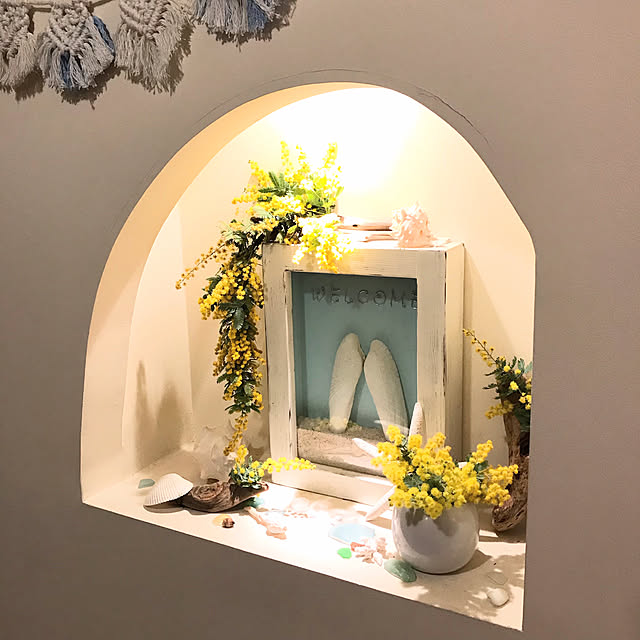 間接照明✨/玄関波型ニッチ/シーグラス✨/流木ディスプレイ/エンジェルウイング...などのインテリア実例 - 2023-03-17 02:41:29