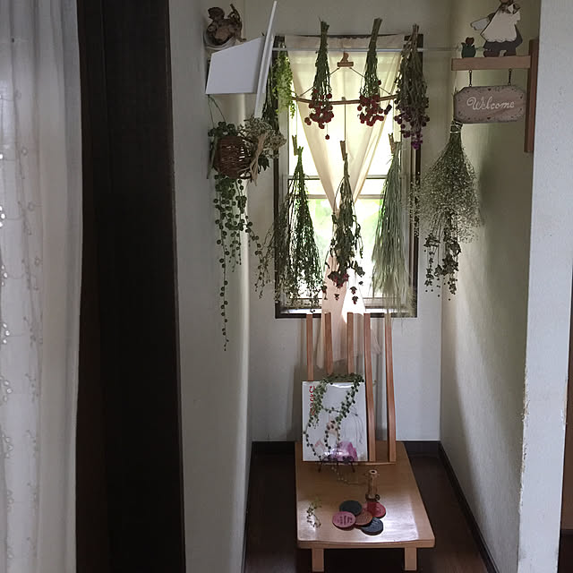 玄関/入り口/DIY/100均/ナチュラル/ドライフラワー...などのインテリア実例 - 2017-10-15 11:13:49