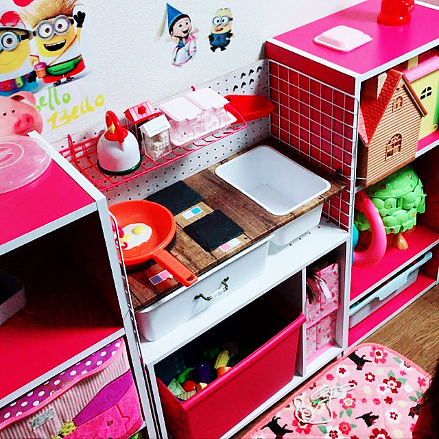 棚/子供部屋/賃貸でも諦めない/子供のいる暮らし/カラーボックス DIY...などのインテリア実例 - 2018-01-28 18:22:25