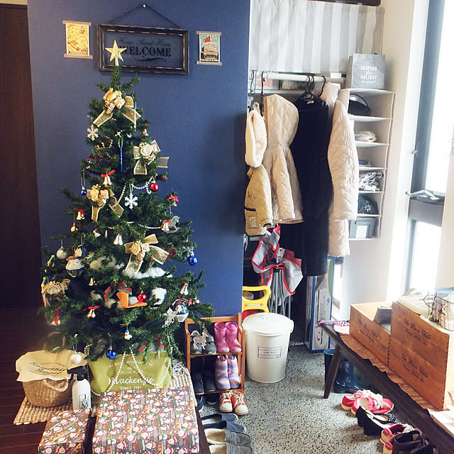 玄関/入り口/クリスマス/100均/こどもと暮らす。/土間玄関...などのインテリア実例 - 2018-12-26 00:08:09