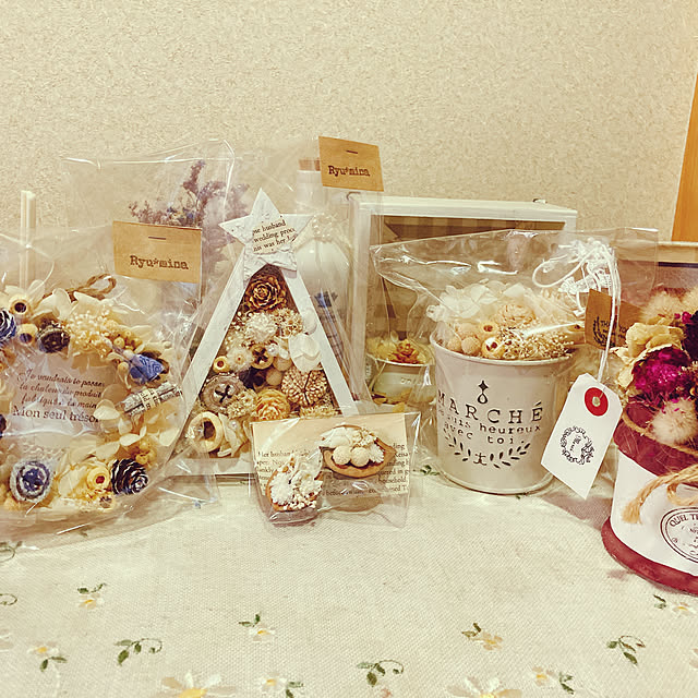 ミニリース♡/ドライフラワー♡/merci/ハンドメイド作品/かわいい♡...などのインテリア実例 - 2021-11-06 12:29:34