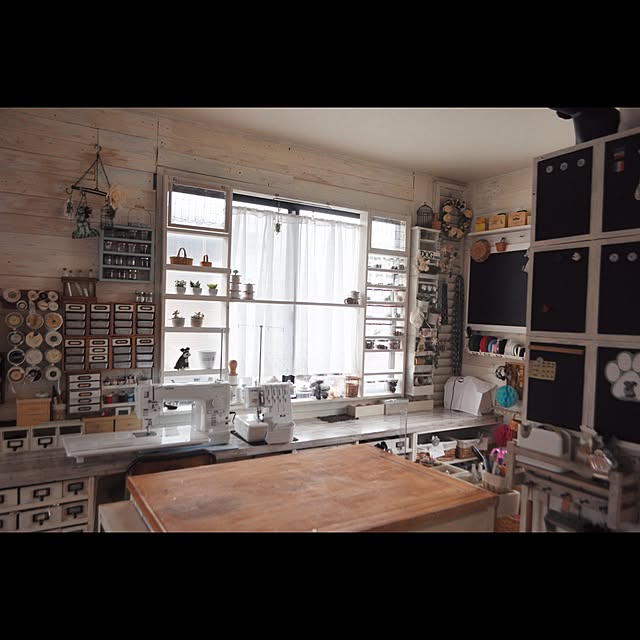 部屋全体/ナチュラル/アトリエ/セリアだらけ/端材でDIY...などのインテリア実例 - 2017-04-11 14:58:08