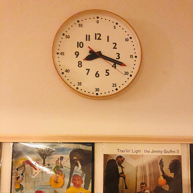 Sukoshi_FushigiのLemnos-掛け時計 時計 知育時計 読み方 勉強 子供 壁掛け  funpunclock ふんぷんくろっく Lサイズ 35cm 木製 北欧 壁掛け時計 おしゃれ YD14-08L 子供部屋 リビング 見やすい の家具・インテリア写真