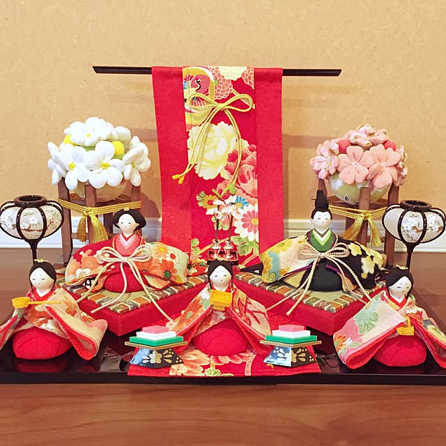 桜橘 ひな祭り 雛人形 つまみ細工 ちりめん細工 お雛様 (受注 桜橘 ひな祭り 雛人形 つまみ細工 ちりめん細工 お雛様 (受注