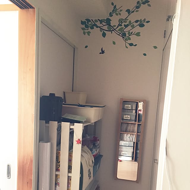 壁/天井/DIY/IKEA/すのこ棚DIY/スクエアボックス...などのインテリア実例 - 2016-12-09 01:44:18