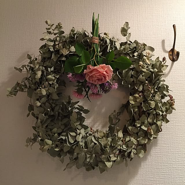 玄関/入り口/ドライフラワー/花のある暮らし/ユーカリ/ナチュラル...などのインテリア実例 - 2017-05-11 21:05:12