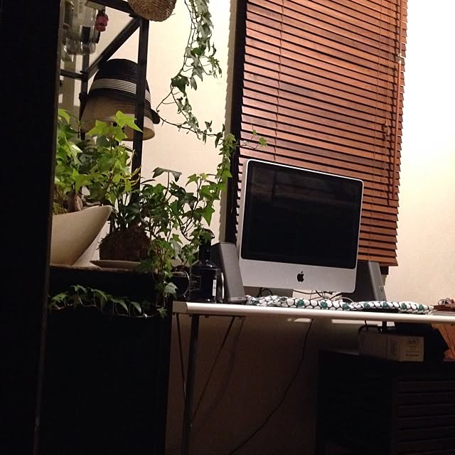 机/Mac/観葉植物/ブラインド/IKEAのインテリア実例 - 2015-05-16 22:11:22