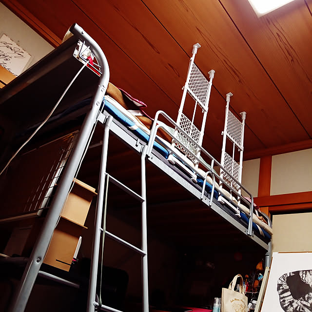 ベッド周り/引越し直後/ロフトベッド/DIY/ニトリ...などのインテリア実例 - 2022-02-16 23:43:15