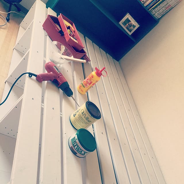 ベッド周り/ベッド/DIY　/ちょっとした/カラーボックス　リメイク...などのインテリア実例 - 2015-07-15 22:44:31