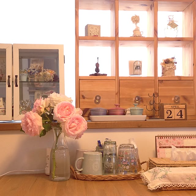 棚/大好きパステル/ナチュラル/セリア/ドライフラワーのインテリア実例 - 2016-06-10 05:56:38