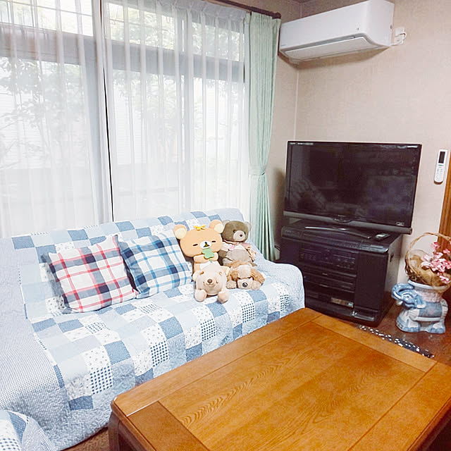 部屋全体/パッチワークキルトカバー/いいね！押し逃げばかりでごめんなさい。/いいね、フォロー本当に感謝です♡/見てくださりありがとう♪...などのインテリア実例 - 2019-06-01 00:10:47