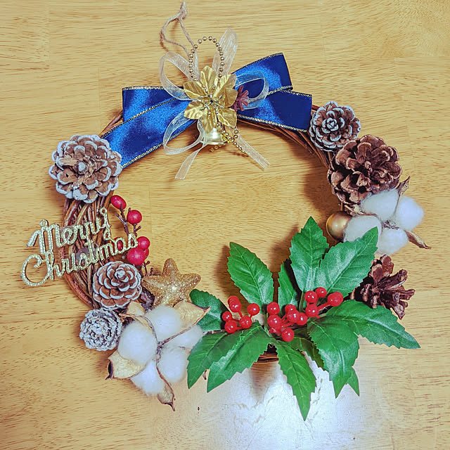 玄関/入り口/100均/クリスマス/クリスマスリース/セリア...などのインテリア実例 - 2022-11-13 21:03:49
