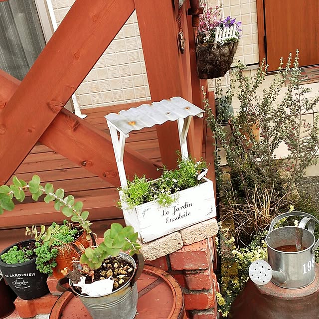 玄関/入り口/植物/DIY/レンガ積んでますのインテリア実例 - 2015-04-05 19:54:17