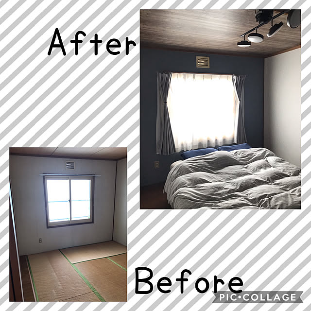 before→after/DIY/寝室/6畳和室/ベッド周りのインテリア実例 - 2020-05-07 08:56:53
