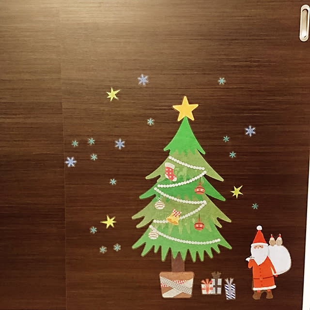 壁/天井/クリスマスツリー/ダイソー/楽チン/シールペタペタ...などのインテリア実例 - 2018-12-16 17:37:03