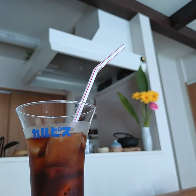 キッチン/本/植物/アイスコーヒー/花のある暮らし...などのインテリア実例 - 2024-09-09 18:47:04