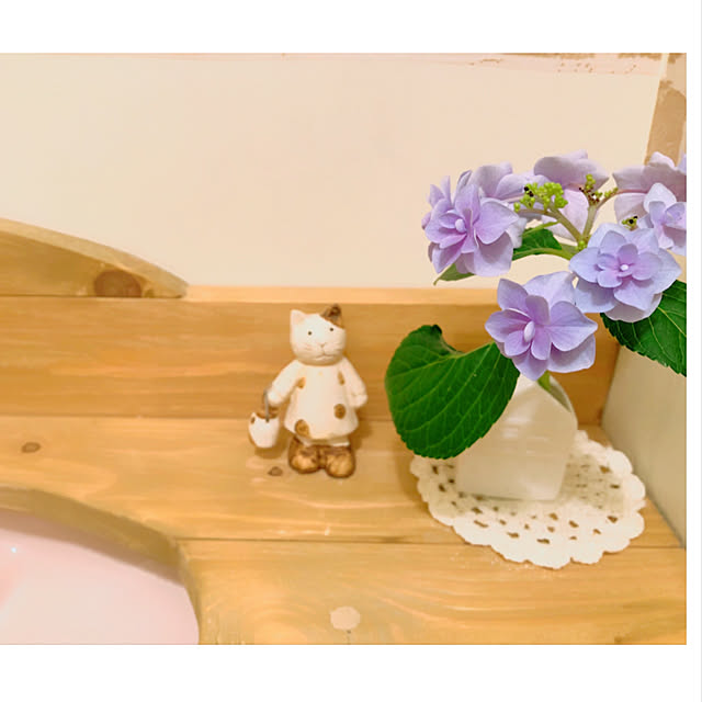 バス/トイレ/紫陽花が好き♡/城ヶ崎/紫陽花/トイレタンクレスdiy...などのインテリア実例 - 2018-06-13 09:09:33