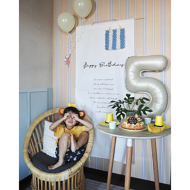 壁/天井/5歳/誕生日飾り付け/誕生日/海外インテリアに憧れる...などのインテリア実例 - 2023-07-30 18:30:28