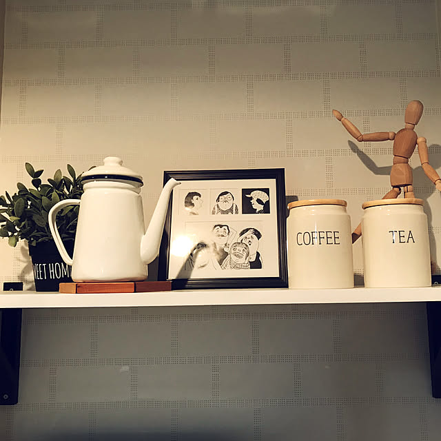 棚/IKEA/モノトーン/フェイクグリーン/flying Tiger Copenhagenのインテリア実例 - 2018-03-14 21:08:42