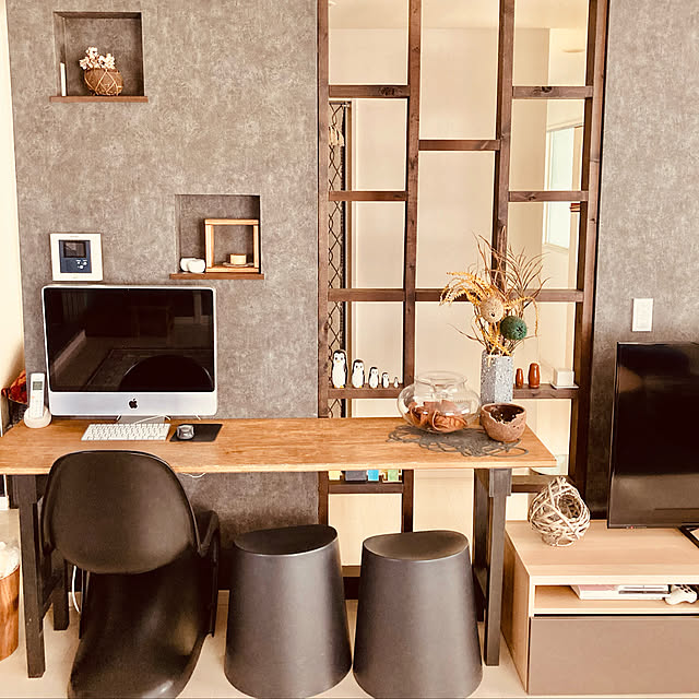 フェイクグリーン/IKEA/モノトーン/観葉植物/ドライフラワー...などのインテリア実例 - 2021-06-21 21:43:43