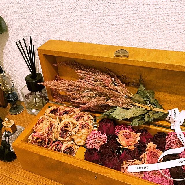 玄関/入り口/ハンドメイド/一人暮らし/アンティーク/ドライフラワーのインテリア実例 - 2016-09-05 10:22:52