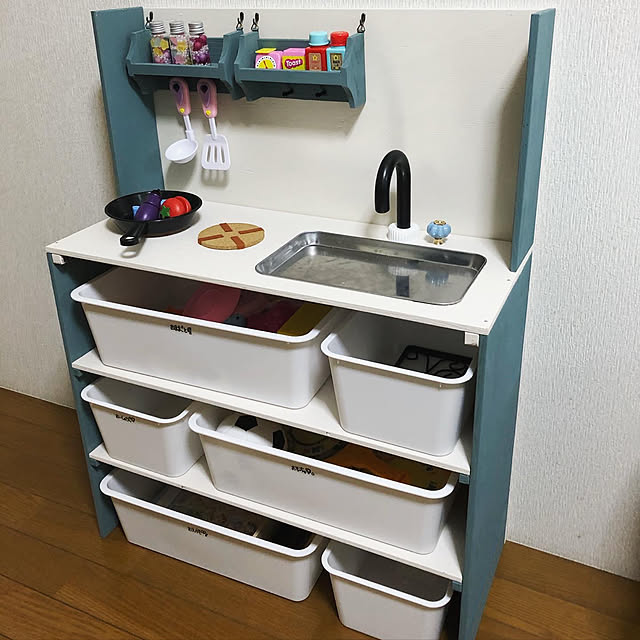 おままごとキッチン/100均/キャンドゥ/ダイソー/白...などのインテリア実例 - 2020-07-29 18:05:29
