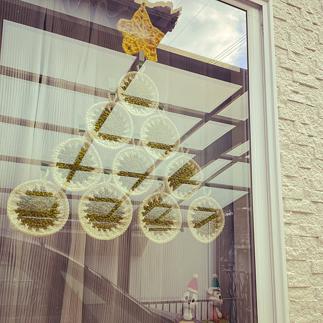 玄関/入り口/窓際ディスプレイ/かぎ針編み初心者/ハンドメイド/クリスマスのインテリア実例 - 2024-11-12 07:52:32