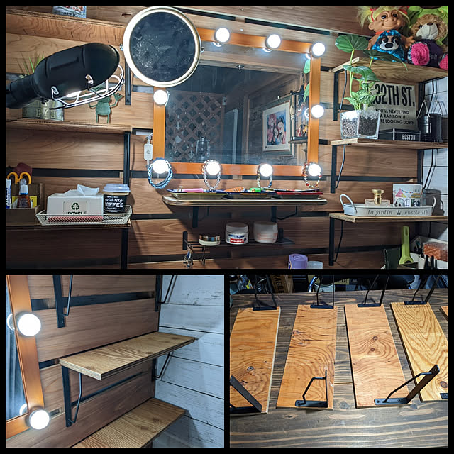 棚/DIY/LED/壁掛けミラー/照明...などのインテリア実例 - 2022-07-03 12:56:45